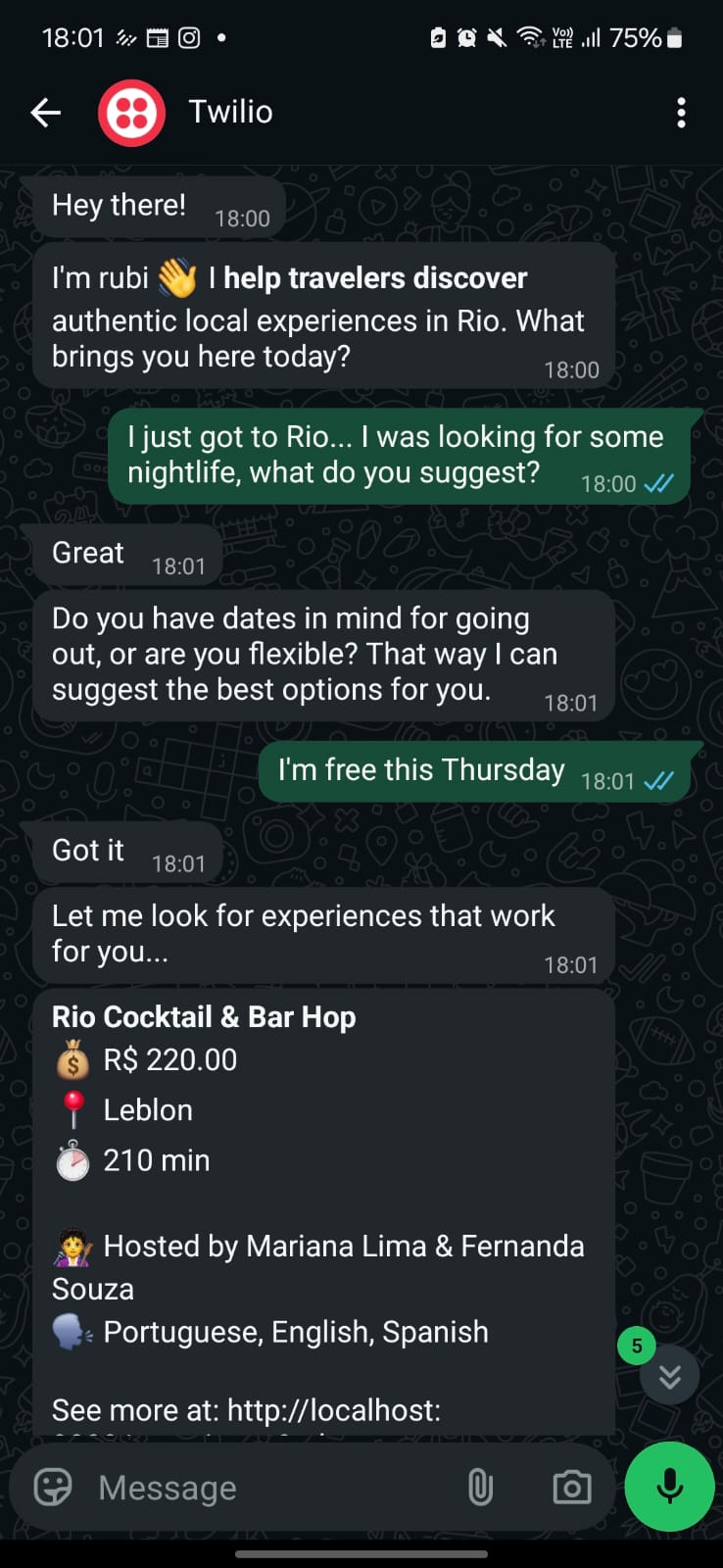 WhatsApp conversation